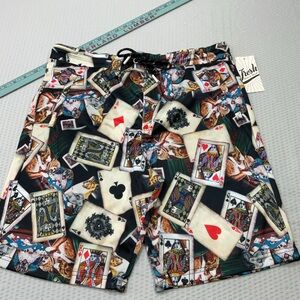 Fresh Card Print Men's Swim Board Shorts